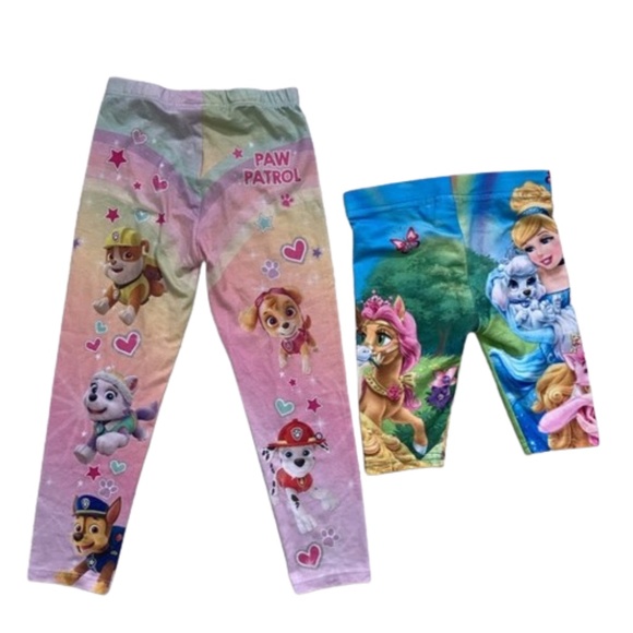 2 pants girls 2-3T home or play clothes Disney Princess Paw Patrol Nickelodeon - Picture 2 of 6